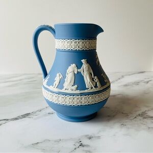 Vintage Wedgwood Jasperware Blue Etruscan 6'' Water Jug Picture